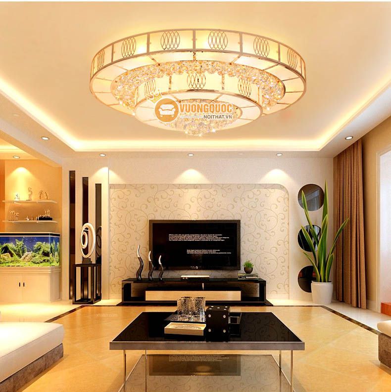 Đèn ốp trần bánh tiêu đẹp cho phòng khách CM260-7